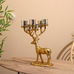 Подсвечник на 6 свечей Олень, 23?28?41 см, алюминий