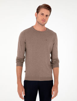 Vizon Melanj Slim Fit Bisiklet Yaka Basic Triko Kazak - Pierre cardin фото 3