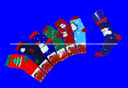 Цена за 10 пар.Лиза термоноски детские внутри махра Новогодние арт. 5330