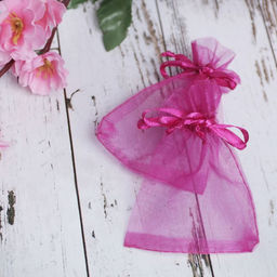 Цена за 100 шт. Мешочек подарочный, 7x9, цвет малиновый