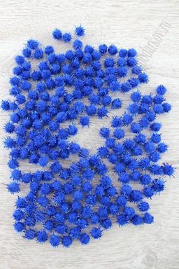 Помпоны с люрексом 10 мм (200 шт) SF-1167, синий