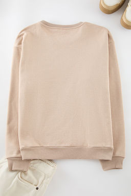 Tas Oversize/Genis Kesim Bisiklet Yaka Uzun Kol Hayvan Nak?sl? Sweatshirt TMNAW24SW00169