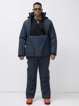 Горнолыжный костюм анорак мужской зимний темно-серого цвета 389TC - Leifensh фото 19