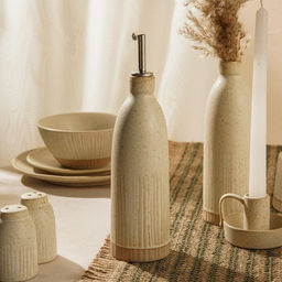 Бутылка для масла и соуса SL Home «Виенто», 500 мл, 7×26 см, керамика, бежевая