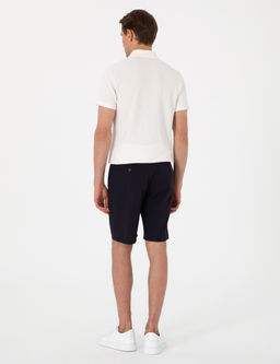 Lacivert Slim Fit Beli Lastikli Ba_c_kl_ Dokuma _ort