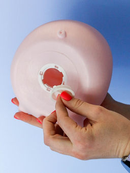 Копилка Pig happy, pink (19 см), пластик