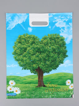 Цена за 25 шт. Пакет "Признание, полиэтиленовый с вырубной ручкой 38х47 см, 60 мкм