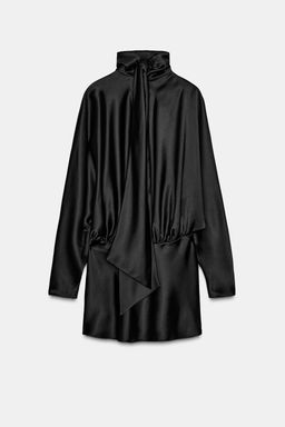 SHORT SATIN SCARF DRESS - Zara фото 6