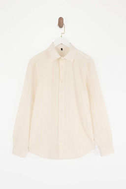 Ekru Regular Erkek Gomlek TMNSS26GO00012 - Trendyolmilla фото 3