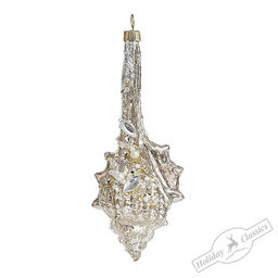 Ракушка Мурекс серебряная винтаж (стекло) 6х5х14,5 см