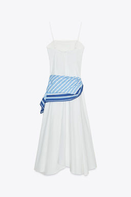 STRIPED SCARF MIDI DRESS - Zara фото 2