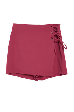 TRENDYOLMILLA Pembe Baglama ve Kusgozu Detayl? Dokuma Sort Etek TWOAW21SR0038  фото 12