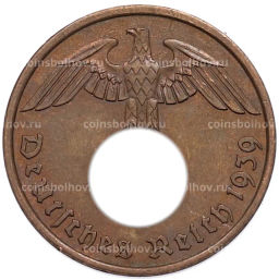 Монета 2 рейхспфеннига 1939 года A Германия