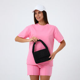 Сумка молодёжная на магните, 25.5×4.5×18.5 см, чёрная