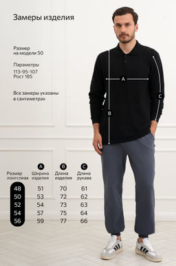 Мужской базовый лонгслив-поло Happyfox