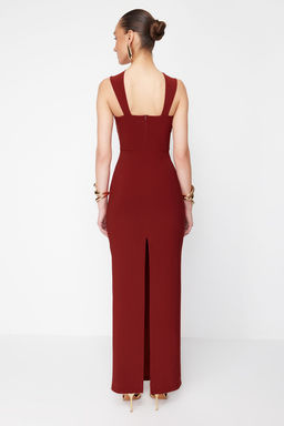 TRENDYOLMILLA X Zeynep Tosun Kiremit Cut Outlu Y?lan Aksesuar Detayl? Abiye & Mezuniyet Elbisesi TCLSS24AE00000  фото 6