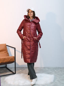 Пальто демисезонная "Анель" бордо