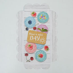 Цена за 5 шт. Коробка для печенья, кондитерская упаковка с PVC крышкой, Have a nice day, 10.5 х 21 х 3 см