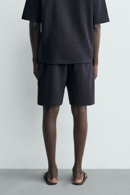 BERMUDA JOGGER RELAXED FIT INTERLOCK / Azul profundo - Zara фото 3