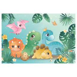 MAXI-пазлы "Милые динозавры" (ПК24М_54528, "ТРИ СОВЫ") 24 элемента