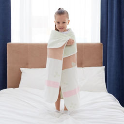 Полотенце детское Крошка Я Оленёнок 95х1005 см, цвет зелёный, 100% хлопок, 280 г/м2  фото 7