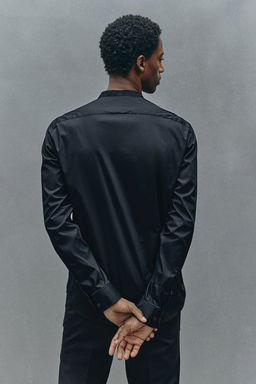 Camisa con cuello mao Slim Fit - H&m фото 4