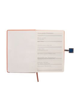 Ежедневник недатированный А5, с хлястиком, 96 листов, в линейку, пвх, оранжевый - Simaland фото 4