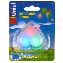DTL-308-Сердечко/RGB/3LED/0,5W Светильник-ночник. Без выключателя. Блистер