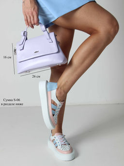 Кроссовки EDART 165.P.Lusi23.w. Белый голубой розовый