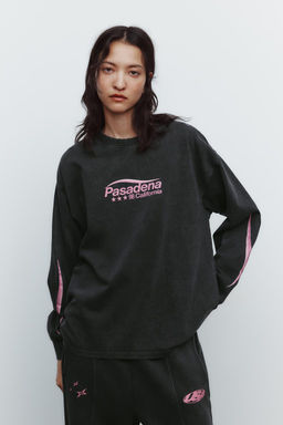 FADED-EFFECT T-SHIRT WITH SLOGAN - Zara фото 2