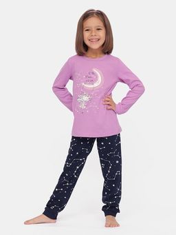 CRB wear / CSKG 50087-45 Пижама для девочки (джемпер, брюки),лаванда/Ex.Cherubino