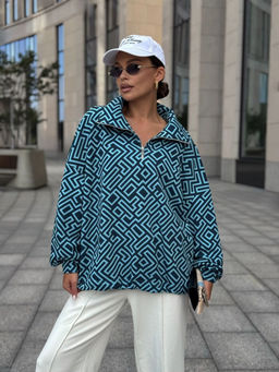 Джемпер DilanaVIP 2121 сине-голубой принт