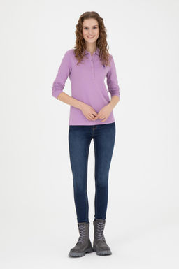 Женский сиреневый базовый свитшот - U.s. polo assn фото 11