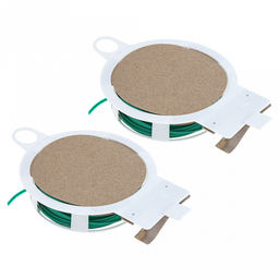 Шнур для подвязки растений, для скрепления проводов, завязывания пакетов и других мелких бытовых нужд 2х20м, на пластиковой катушке, с ножом, мягкая металлическая проволока, полиэтилен, на картоне, цвет зеленый (Китай)