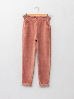 Beli Lastikli Basic Kadife K?z ?ocuk E?ofman Alt?