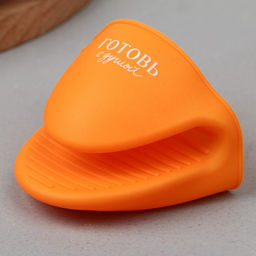 Прихватка для горячего «Готовь с душой», силикон, 11×8.3 см, оранжевая