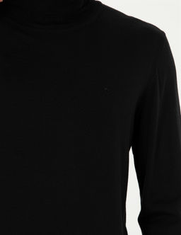 Siyah Slim Fit Bal_k__ Yaka Y_n Kar___ml_ Basic Triko Kazak - Pierre cardin фото 7
