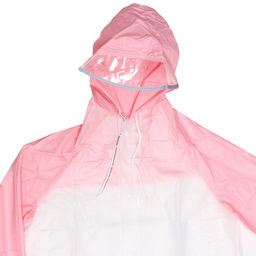 Дождевик-плащ "Радуга" с капюшоном,регулир.манжет,с отдел.под рюкзак, цвет бело-розовый, размер XL(95*57см) ДоброСад