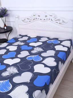 Простыня поплин - РОМАНТИКА (синий) 180х215