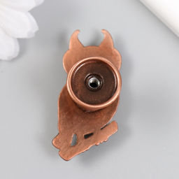 Ручка для шкатулки металл «Филин на ветке», медь, 5.2×2.2 см