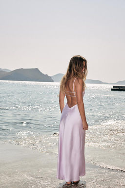 SATIN MIDI DRESS - Zara фото 13