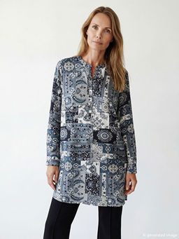 Hakim Yaka Desenli Kad?n Tunik