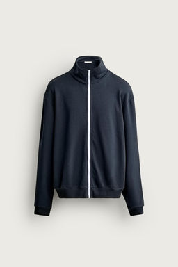 SUDADERA RELAXED FIT CREMALLERA CONTRASTE / Azul - Zara фото 7