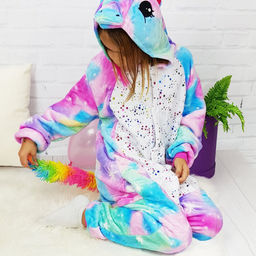Пижама кигуруми Единорог с блестками (детская)