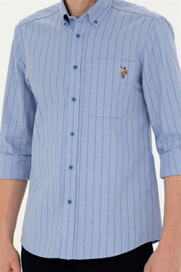 Мужская синяя рубашка с длинным рукавом - U.s. polo assn фото 6