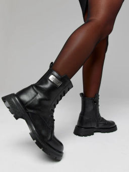 Ботинки женские S&I 801389-6 кожа шерсть черный