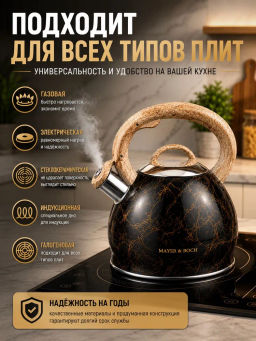 40652 Чайник 3 л со свистком нерж MB (х12)