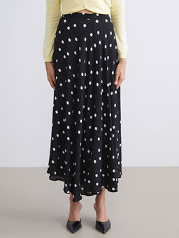 Beli Fermuarl? Puantiyeli ?ifon Klo? Etek