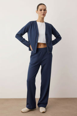 Lacivert More Sustainable Normal Bel Wide Leg Esnek Orme Pantolon TWOAW26PL00103 - Trendyolmilla фото 5