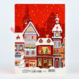 Складная новогодняя коробка-книга «Новогодний город», 21×15×7 см
